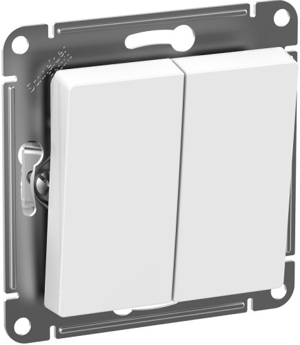 Выключатель без рамки Systeme Electric AtlasDesign Aqua 2-кл. IP44 белый картинка